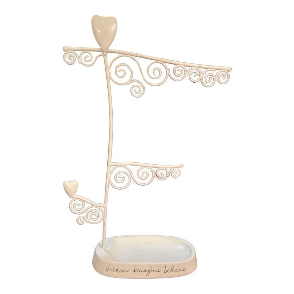 Sandra Magsamen Jewelry Hanging Rack Display Stand "Dream Imagine Believe" White